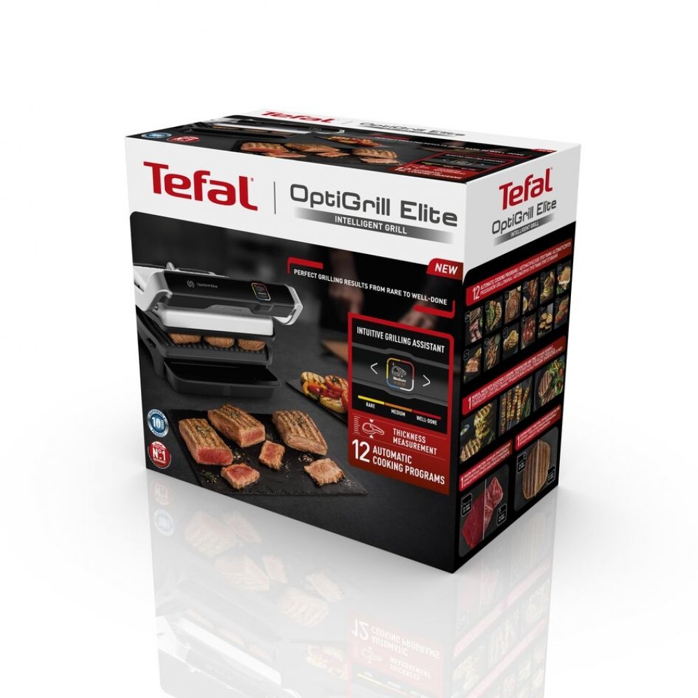 Умный электрогриль Tefal Optigrill Elite GC750D30, цена 144990.00 ₸ в  интернет-магазине Tefal. Характеристики, фотографии, описание