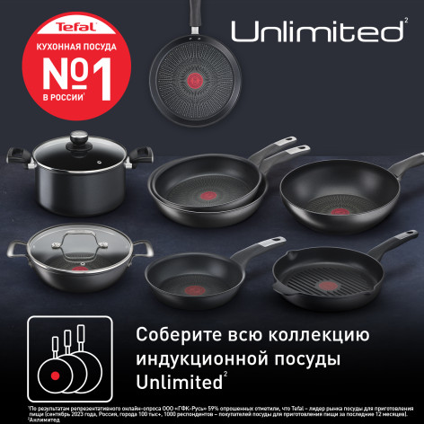 Сковорода-гриль круглая Tefal Unlimited 26 см E2294074 фото 8